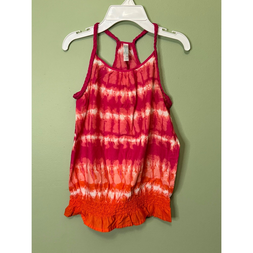 Calypso St Barthā for Target Girls Pink Orange Tie Dye Smocked Tank Top L 10/12